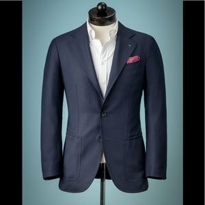 Spier & Mackay Sport Coat Navy Hopsack Wool 40R